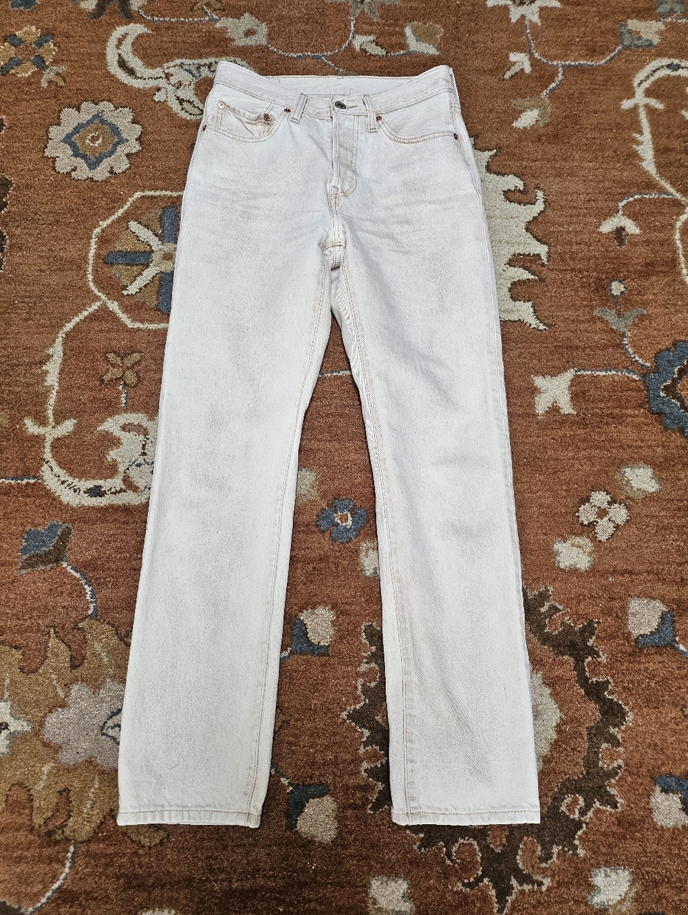 Levi's 501 Straight Leg Denim - Warm Sand Beige Wash
